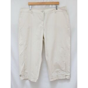 Flair Sport Ivory Capri Pants Plus Size 20W Y2K stretch casual summer vacation